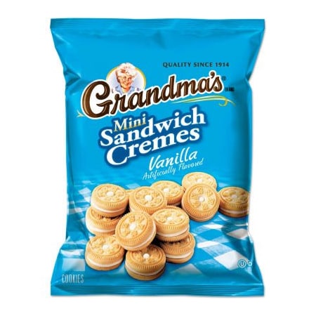 Frito-Lay North America, Inc Grandma's Mini Vanilla Creme Sandwich Cookies, 3.71 oz., 24/Carton 28400450959